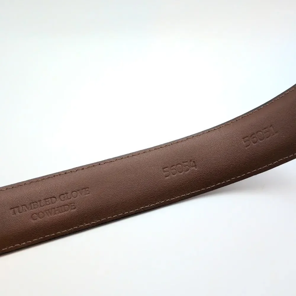 Torino Tumbled Glove Cowhide Leather Belt Brown Pointed End Men's 32 Made in USA